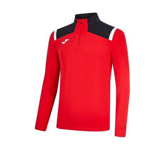 Men's Breathable Half-Zip Quick-Drying Cuffs Thumb Button Long Sleeves [Red]