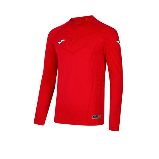 Men's one-piece woven half-zip long sleeves [red]