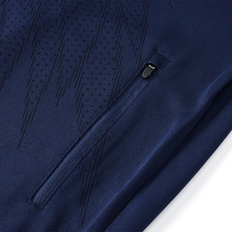 Men's collared knitted jacket [Navy Blue] 