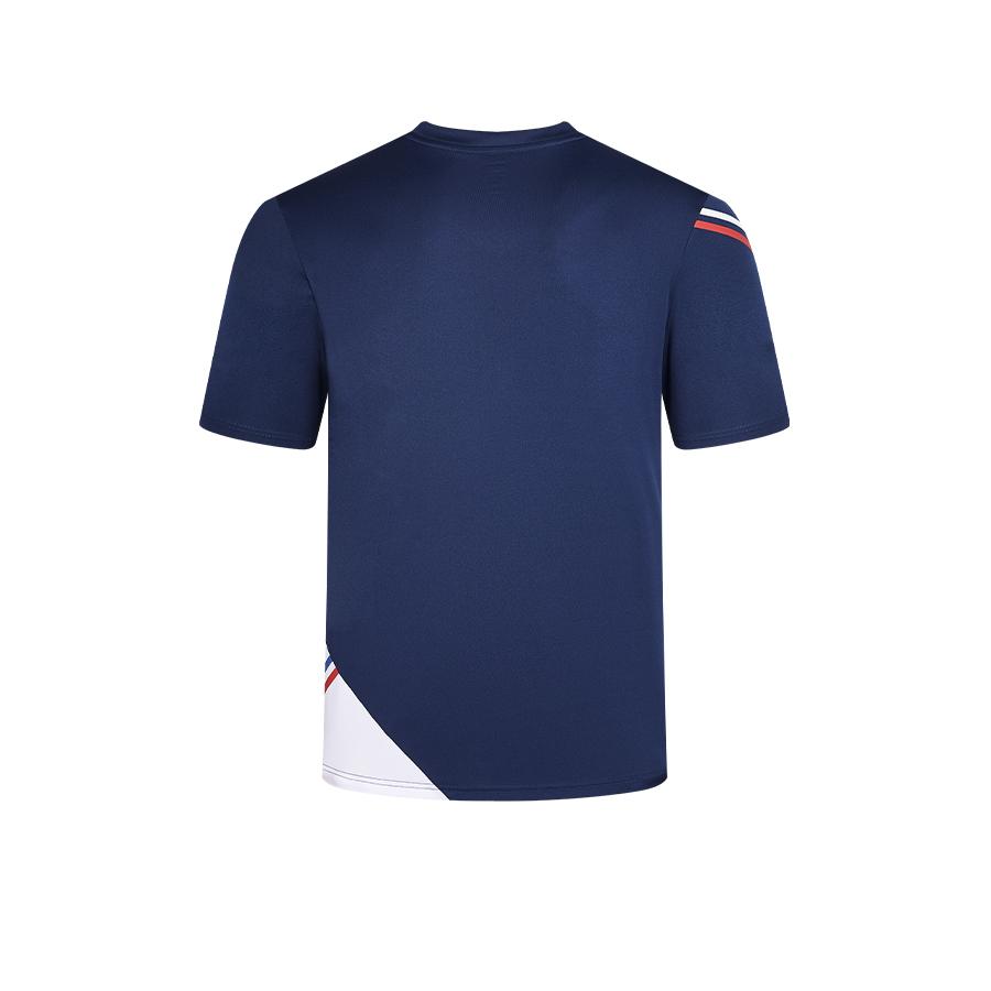 Men's V-neck quick-drying tennis T-shirt [navy blue] 