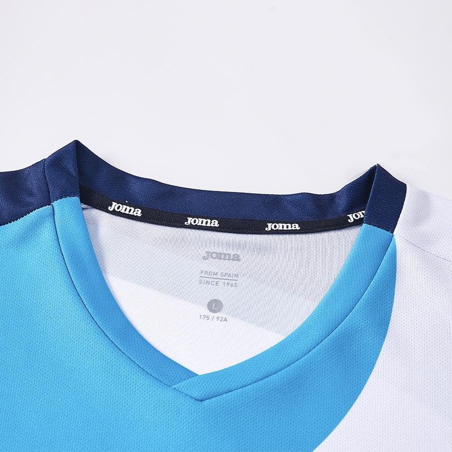 Men's breathable tennis T-shirt [white and blue]