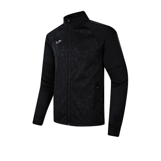 Knitted long-sleeved zipper shirt [black]